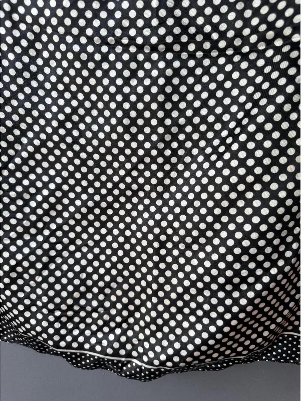 Black and White Polka Dot Silk Scarf
